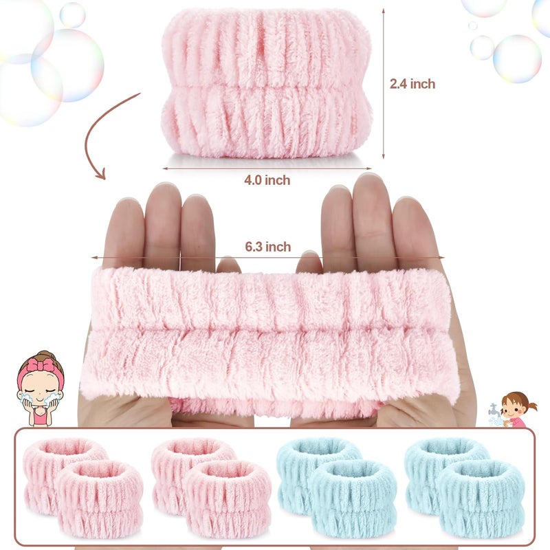 Darfukei Wrist Bands for Washing Face, 4pcs Spa Face Washing Wristbands, Microfiber Arm Wrist Towels, Absorbent Wash Wristbands for Woman Men, Prevent Water from Spilling Down Your Arms - Image 2